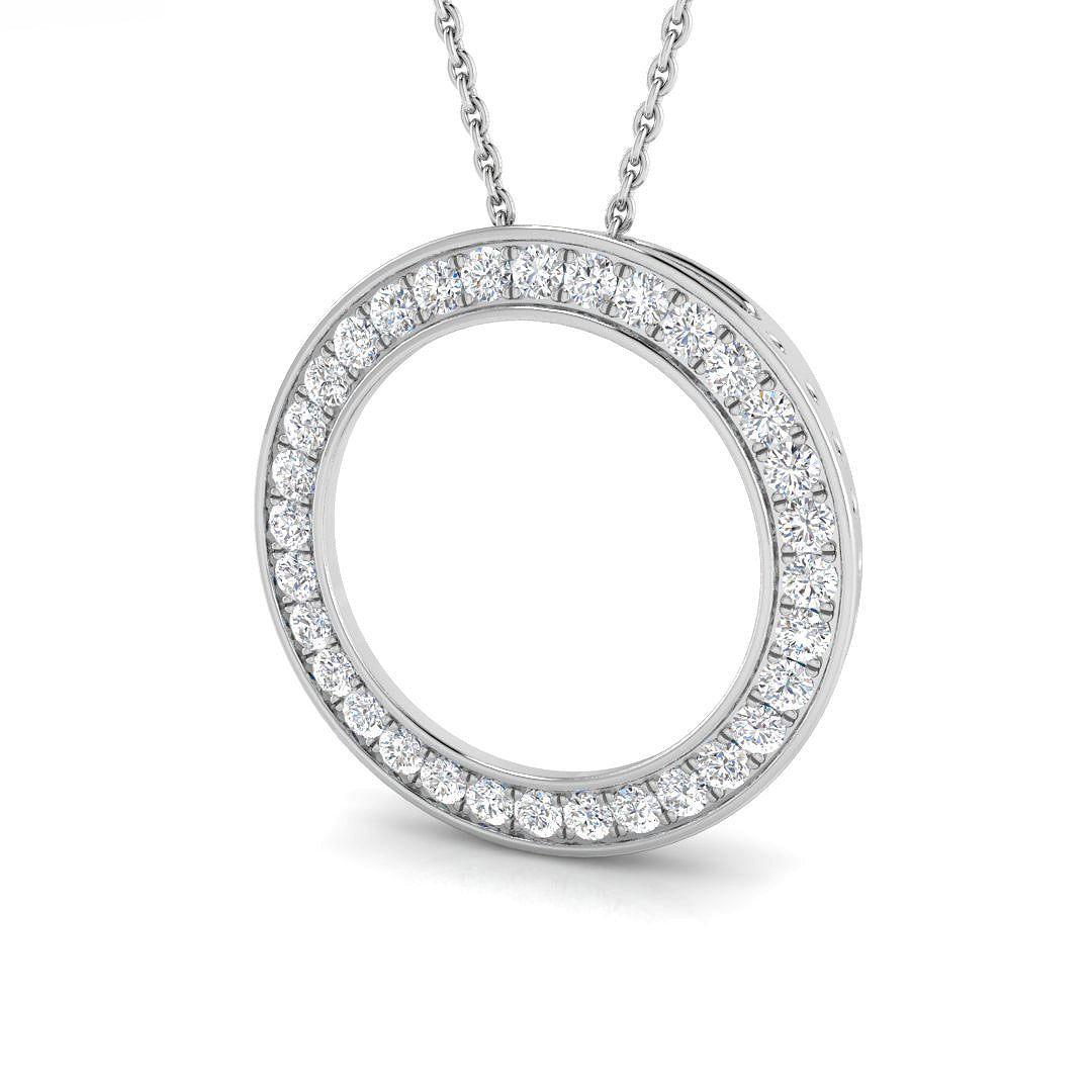 Diamond Pendant Circle of Life 0.5ct to 1ct Gold (Without Chain ) in 10K/14K gold and platinum with certified lab-grown or natural diamonds
