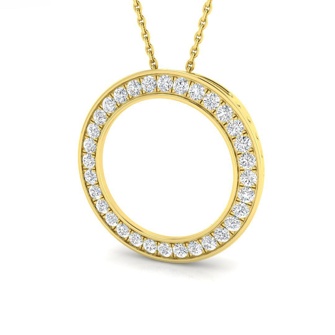 Diamond Pendant Circle of Life 0.5ct to 1ct Gold (Without Chain ) in 10K/14K gold and platinum with certified lab-grown or natural diamonds