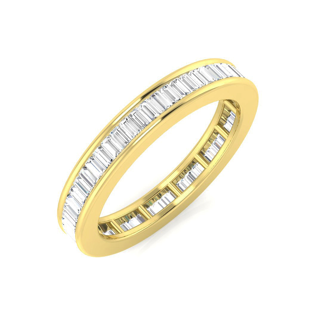 Baguette Cut Diamond Full Eternity Ring in 10K/14K gold and platinum with certified lab-grown or natural diamonds