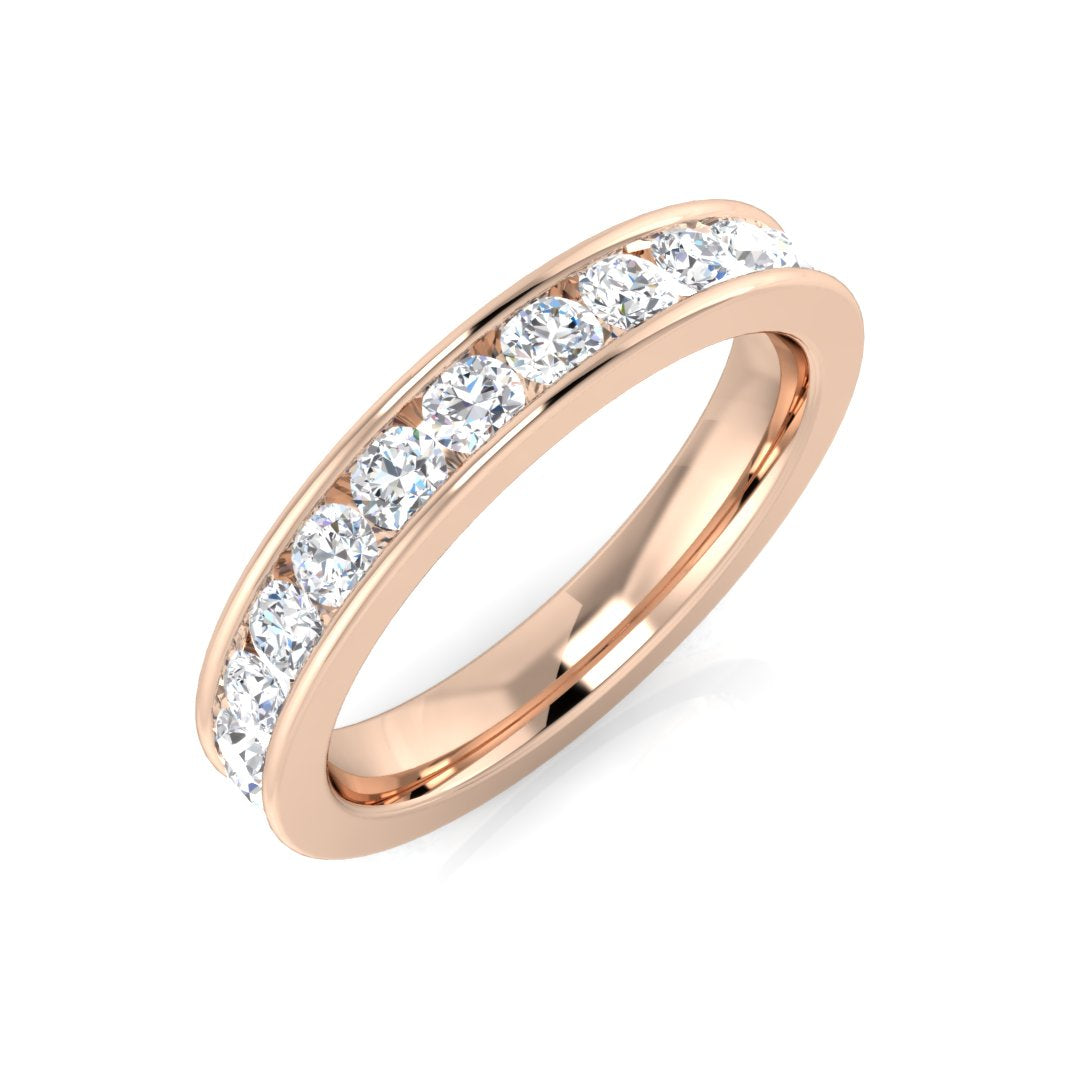 Round Diamond Full Eternity Ring in 10K/14K gold and platinum with certified lab-grown or natural diamonds