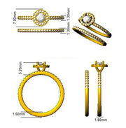 Lab-Grown Round Diamond Halo Bridal Set Ring in 10K/14K gold and platinum with certified lab-grown or natural diamonds