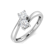 Round Cut Natural Diamond Two-Stone Ring in 10K/14K gold and platinum with certified lab-grown or natural diamonds
