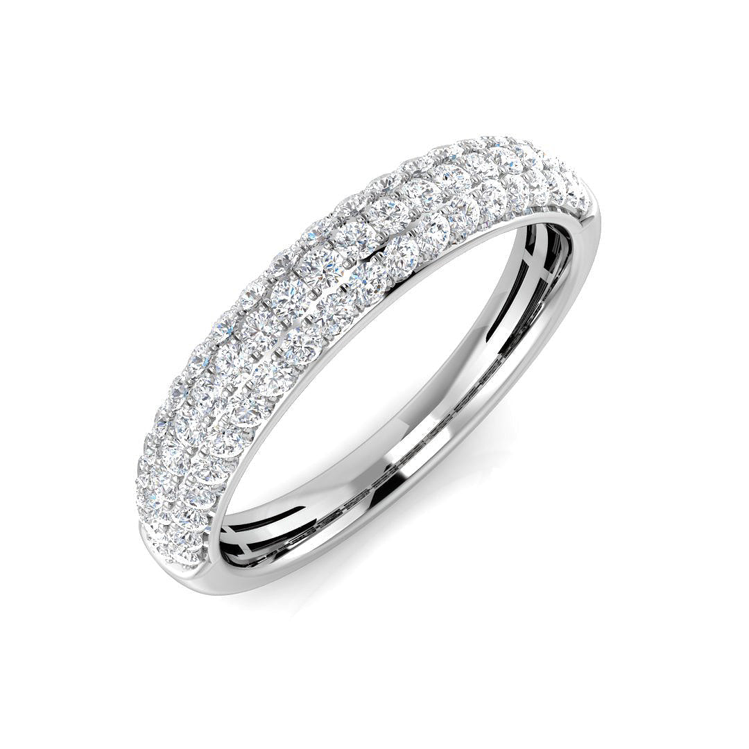 Diamond Half Eternity Ring in 10K/14K gold and platinum with certified lab-grown or natural diamonds