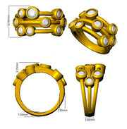 Diamond Bubble Ring in 10K/14K gold and platinum with certified lab-grown or natural diamonds
