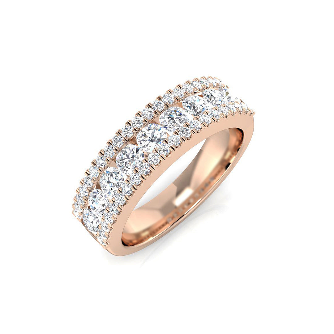 Diamond Half Eternity Ring in 10K/14K gold and platinum with certified lab-grown or natural diamonds