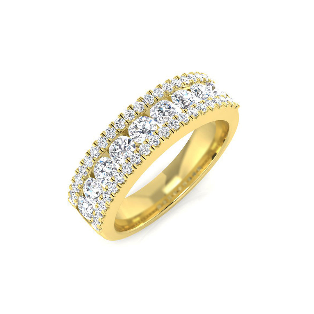 Diamond Half Eternity Ring in 10K/14K gold and platinum with certified lab-grown or natural diamonds