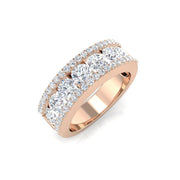 Diamond Half Eternity Ring in 10K/14K gold and platinum with certified lab-grown or natural diamonds