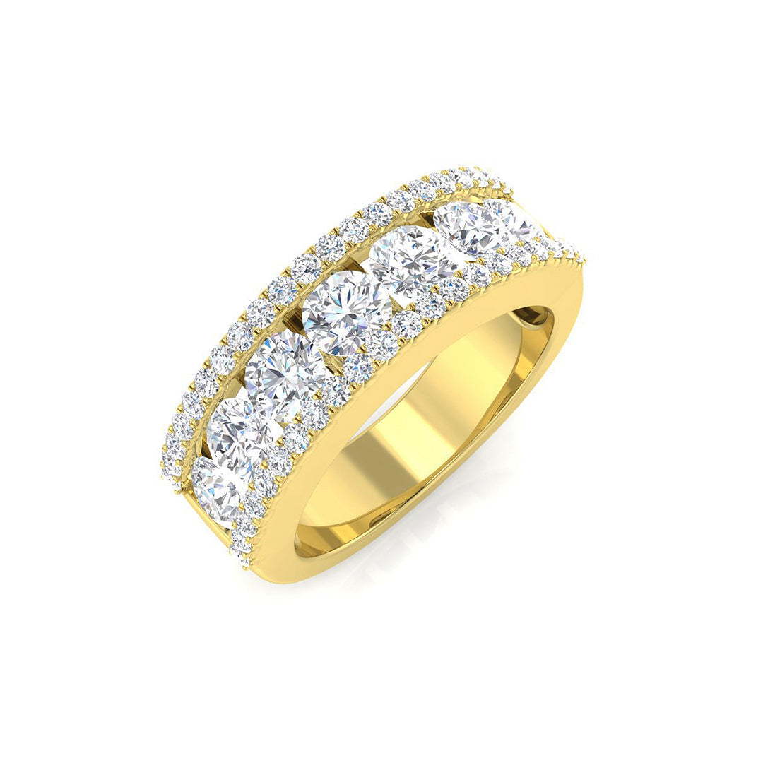 Diamond Half Eternity Ring in 10K/14K gold and platinum with certified lab-grown or natural diamonds