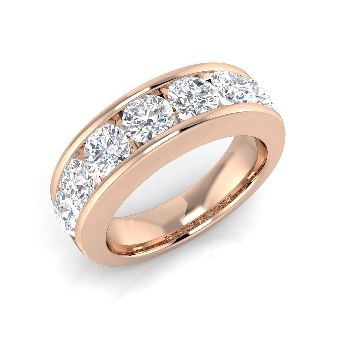 Diamond Iklibgtob Half Eternity Ring in 10K/14K gold and platinum with certified lab-grown or natural diamonds