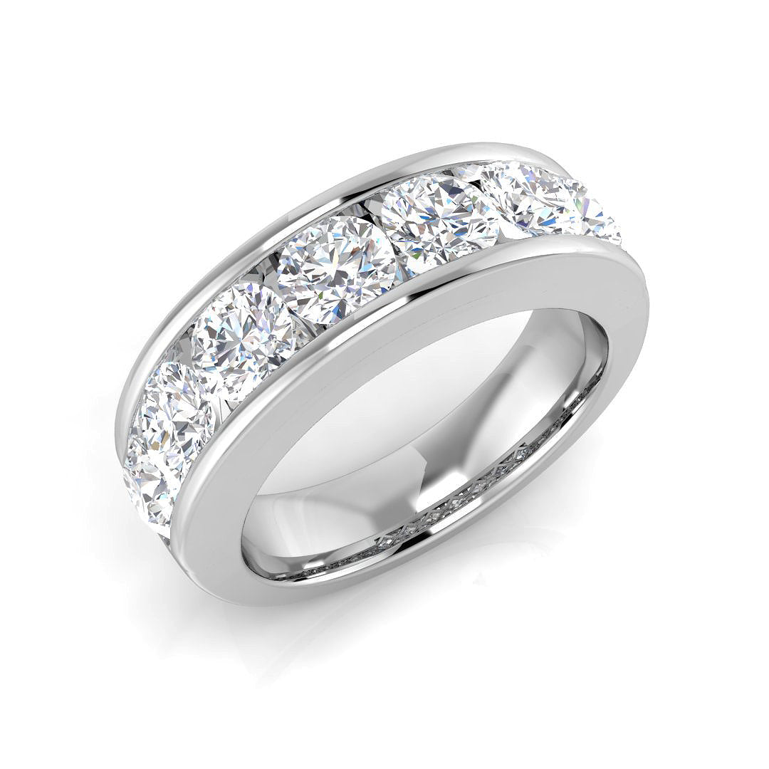 Diamond Iklibgtob Half Eternity Ring in 10K/14K gold and platinum with certified lab-grown or natural diamonds