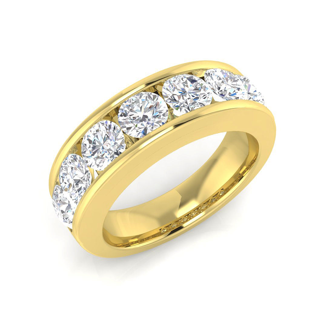 Diamond Iklibgtob Half Eternity Ring in 10K/14K gold and platinum with certified lab-grown or natural diamonds