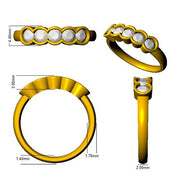 Five-Stone Diamond Ring in 10K/14K gold and platinum with certified lab-grown or natural diamonds