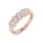 Five-Stone Diamond Ring in 10K/14K gold and platinum with certified lab-grown or natural diamonds