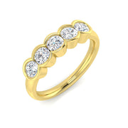 Five-Stone Diamond Ring in 10K/14K gold and platinum with certified lab-grown or natural diamonds