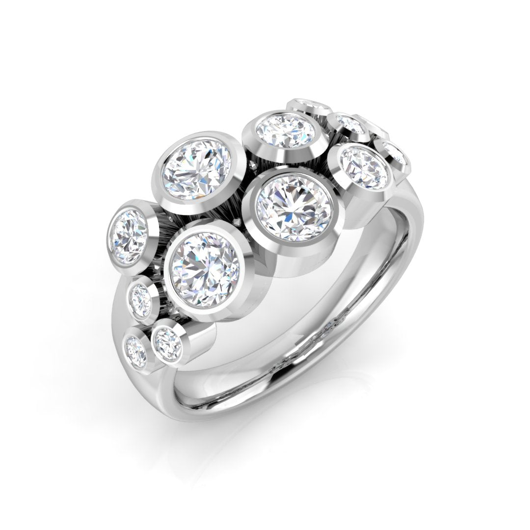 Bubble Ring in 10K/14K gold and platinum with certified lab-grown or natural diamonds