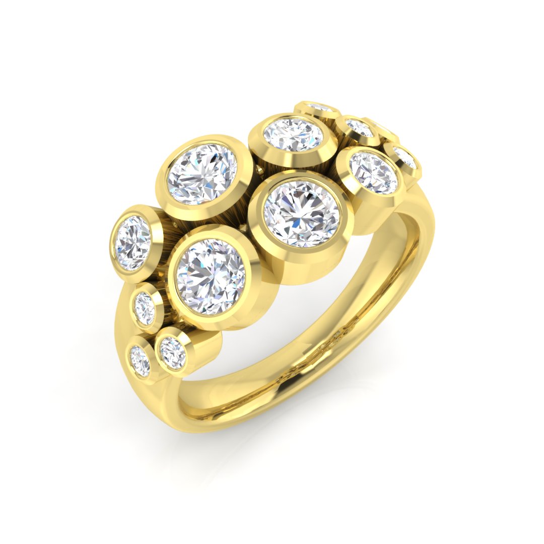 Bubble Ring in 10K/14K gold and platinum with certified lab-grown or natural diamonds
