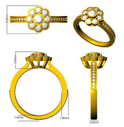 Lab-Grown Round Cut Diamond Cluster Ring In Gold & in 10K/14K gold and platinum with certified lab-grown or natural diamonds
