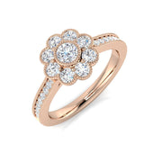 Lab-Grown Round Cut Diamond Cluster Ring In Gold & in 10K/14K gold and platinum with certified lab-grown or natural diamonds