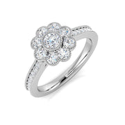Lab-Grown Round Cut Diamond Cluster Ring In Gold & in 10K/14K gold and platinum with certified lab-grown or natural diamonds
