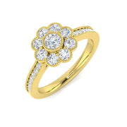 Lab-Grown Round Cut Diamond Cluster Ring In Gold & in 10K/14K gold and platinum with certified lab-grown or natural diamonds