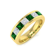 Diamond Half Eternity Ring in 10K/14K gold and platinum with certified lab-grown or natural diamonds