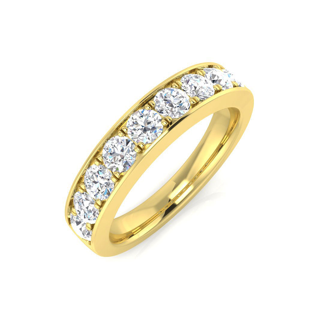 Diamond Half Eternity Ring in 10K/14K gold and platinum with certified lab-grown or natural diamonds