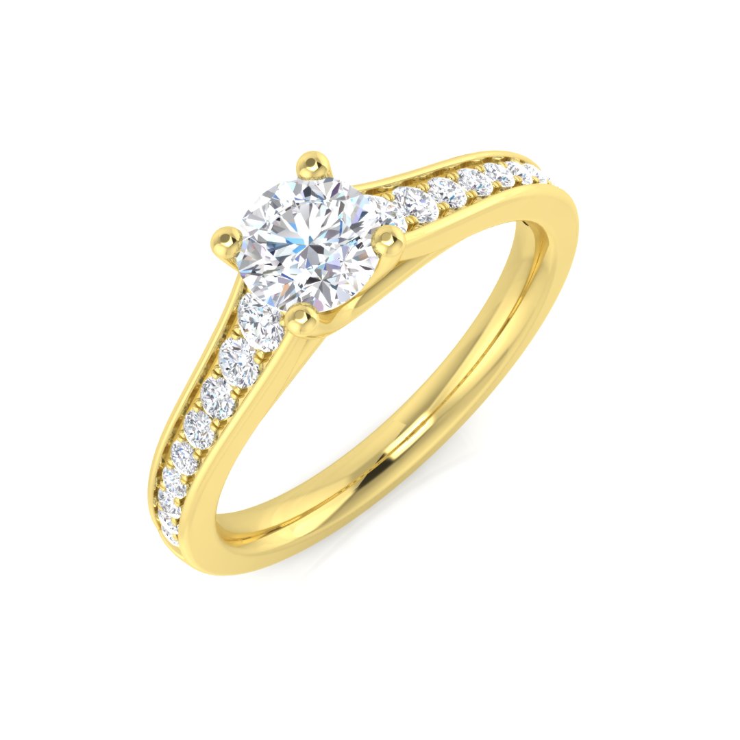 Diamond Hampktead Engagement Ring in 10K/14K gold and platinum with certified lab-grown or natural diamonds