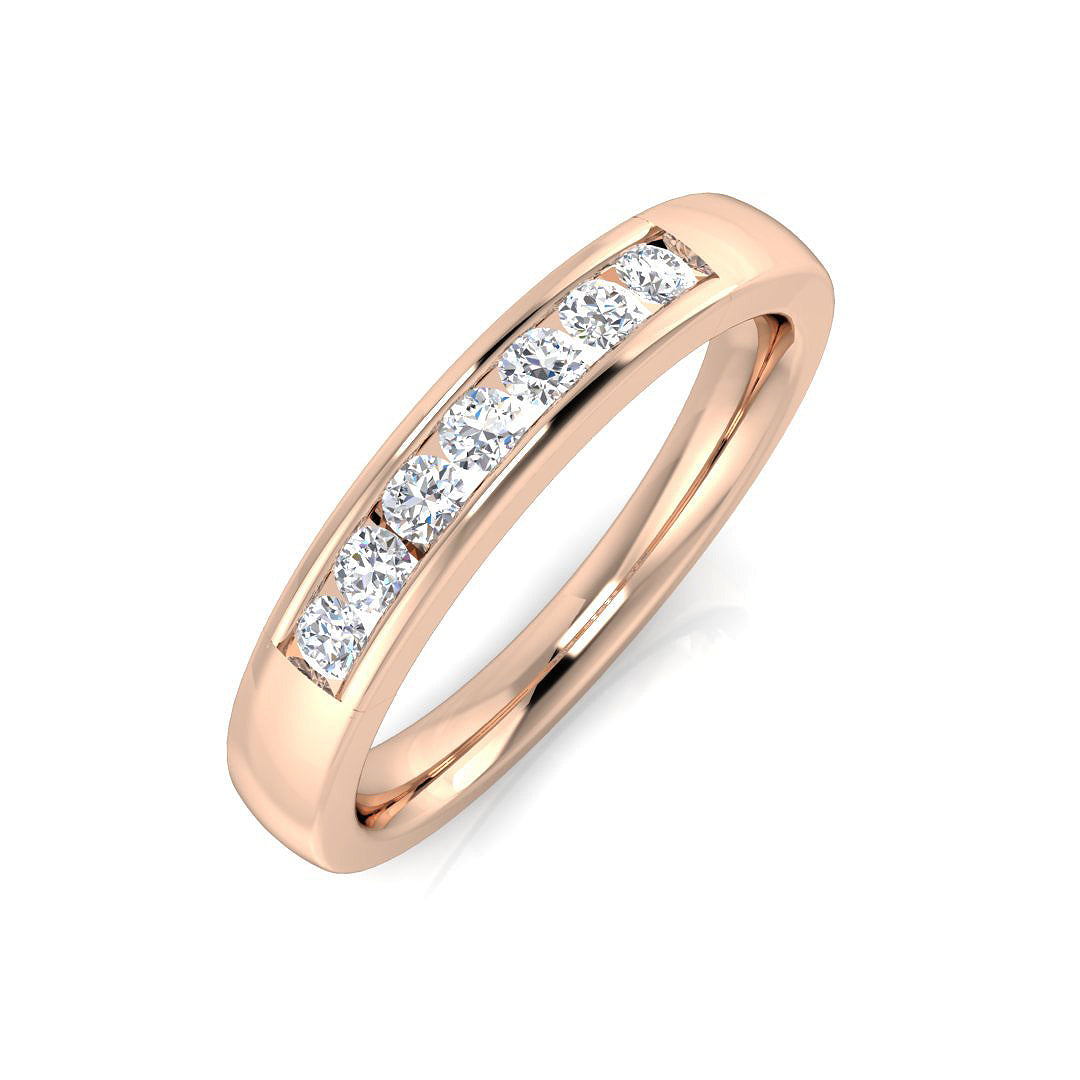 Diamond Iklibgtob Half Eternity Ring in 10K/14K gold and platinum with certified lab-grown or natural diamonds