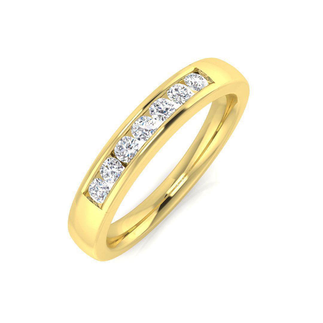 Diamond Iklibgtob Half Eternity Ring in 10K/14K gold and platinum with certified lab-grown or natural diamonds