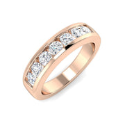 7 Stone Channel Set Diamond Ring in 10K/14K gold and platinum with certified lab-grown or natural diamonds