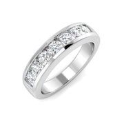 7 Stone Channel Set Diamond Ring in 10K/14K gold and platinum with certified lab-grown or natural diamonds