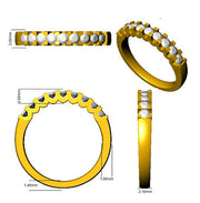 Round Cut Diamond Half Eternity Ring in 10K/14K gold and platinum with certified lab-grown or natural diamonds