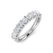 Round Cut Diamond Half Eternity Ring in 10K/14K gold and platinum with certified lab-grown or natural diamonds