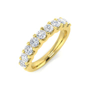 Round Cut Diamond Half Eternity Ring in 10K/14K gold and platinum with certified lab-grown or natural diamonds
