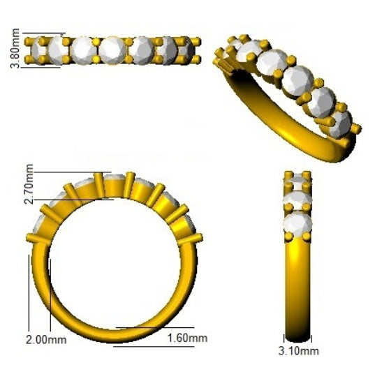 7-Stone Diamond Eternity Ring in 10K/14K gold and platinum with certified lab-grown or natural diamonds
