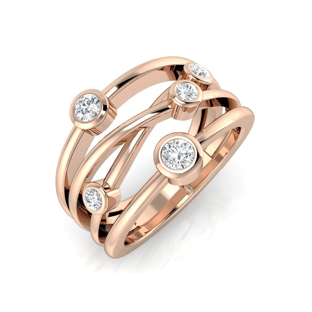Diamond Bubble Swirl Ring in 10K/14K gold and platinum with certified lab-grown or natural diamonds