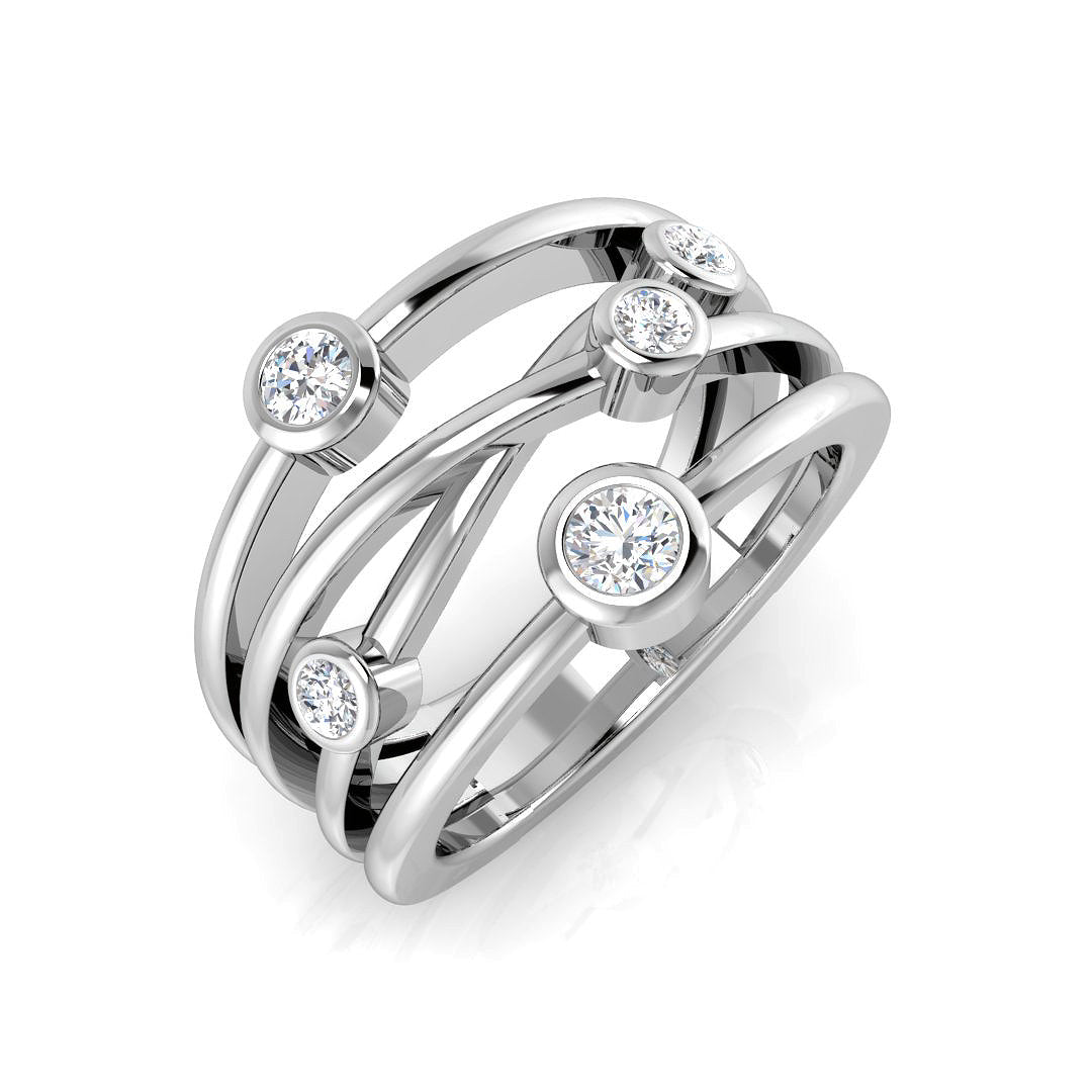 Diamond Bubble Swirl Ring in 10K/14K gold and platinum with certified lab-grown or natural diamonds