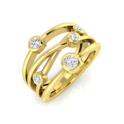 Diamond Bubble Swirl Ring in 10K/14K gold and platinum with certified lab-grown or natural diamonds