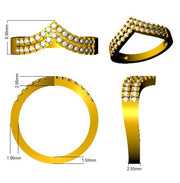 Double Row Diamond Wishbone Ring in 10K/14K gold and platinum with certified lab-grown or natural diamonds