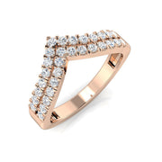 Sparkling Diamond Wishbone Ring in 10K/14K gold and platinum with certified lab-grown or natural diamonds