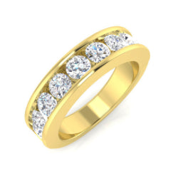Diamond Half Eternity Ring in 10K/14K gold and platinum with certified lab-grown or natural diamonds