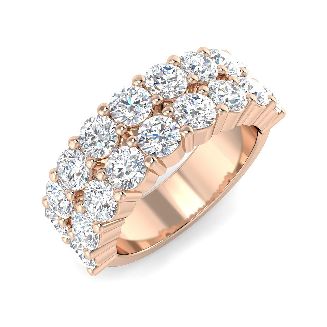 Diamond Half Eternity Ring in 10K/14K gold and platinum with certified lab-grown or natural diamonds