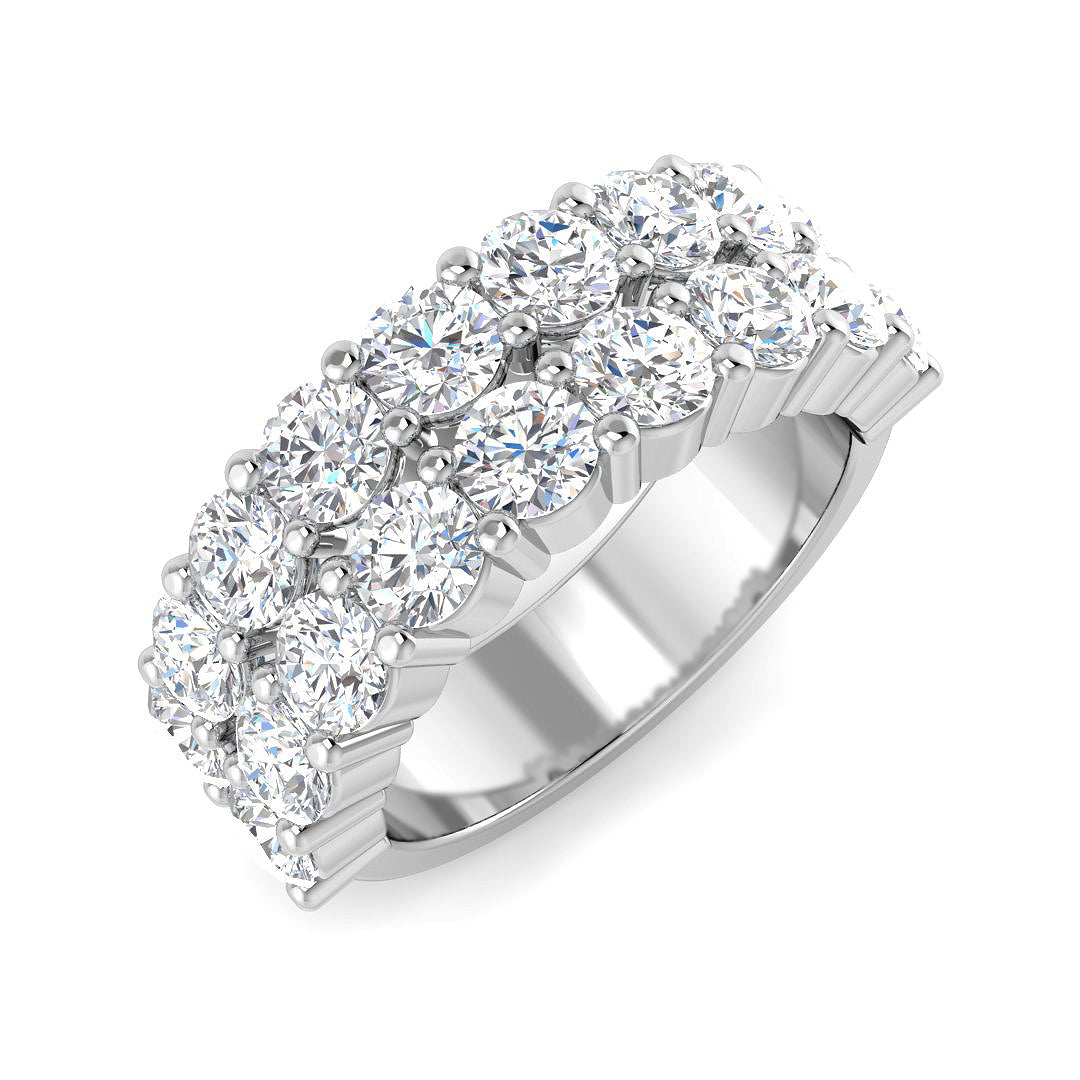 Diamond Half Eternity Ring in 10K/14K gold and platinum with certified lab-grown or natural diamonds