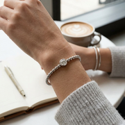 Natural Round Cut Diamond Bezel Set Beaded Fancy Bangle in 10K/14K gold and platinum with certified lab-grown or natural diamonds