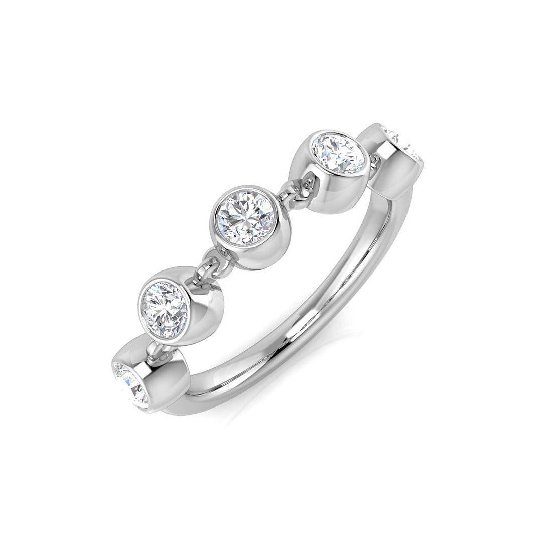 Bezel Set Round Lab Diamond Bubble Ring in 10K/14K gold and platinum with certified lab-grown or natural diamonds