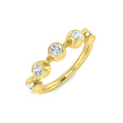 Bezel Set Round Lab Diamond Bubble Ring in 10K/14K gold and platinum with certified lab-grown or natural diamonds
