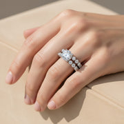 Double-Row Round Diamond Statement Ring in 10K/14K gold and platinum with certified lab-grown or natural diamonds