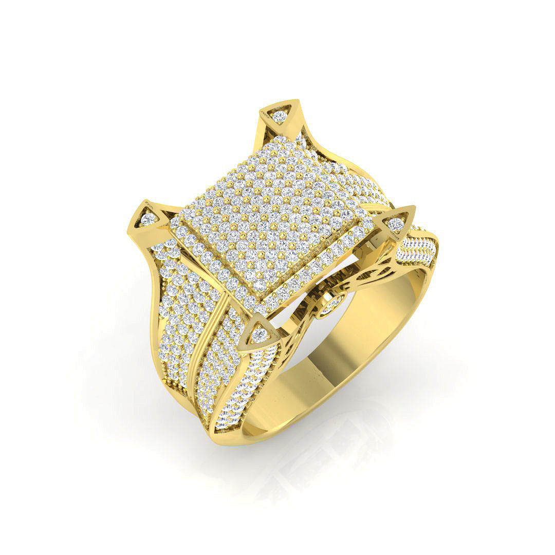 Men’s Luxury Diamond Pave Ring in Gold & in 10K/14K gold and platinum with certified lab-grown or natural diamonds