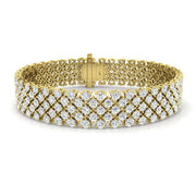 Multi Row Natural Diamond Tennis Bracelet with Box Clasp & Safety Lock in 10K/14K gold and platinum with certified lab-grown or natural diamonds