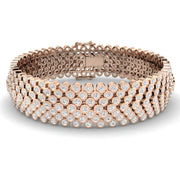 Multi Row Natural Diamond Tennis Bracelet with Box Clasp & Safety Lock in 10K/14K gold and platinum with certified lab-grown or natural diamonds